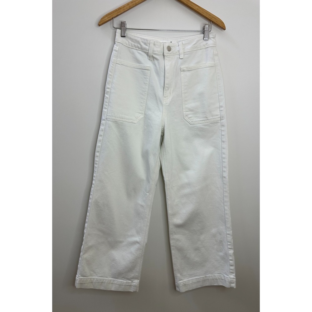 Altar'd State Kristian High Rise Pocket Jeans White Denim Wide Leg Size 27 - Picture 2 of 13